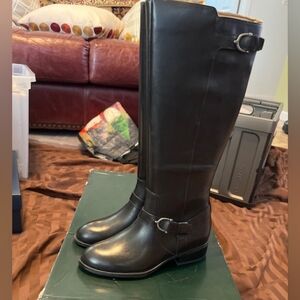 Ralph Lauren Size 5 Black Leather Boots